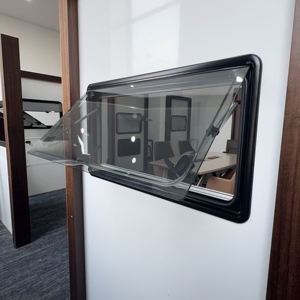 Fenêtre de vision de moteur à <span class=keywords><strong>coin</strong></span> rond monobloc sans soudure pour la maison/RV/<span class=keywords><strong>caravane</strong></span>/maison mobile avec store à défilement et couverture de voiture Flyscreen - Product Image 4