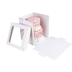 Boîte de boulangerie robuste et haute avec fenêtre, en carton ondulé premium, pelliculage mat, jetable, qualité alimentaire, pour l'emballage de gâteaux à étages - Product Image 4
