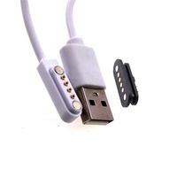 RTLECS-montaje en Panel de carga de potencia, macho y hembra, 2,5mm, transferencia de datos, 4 pines, cable de carga magnético USB, Conector de Pin Pogo