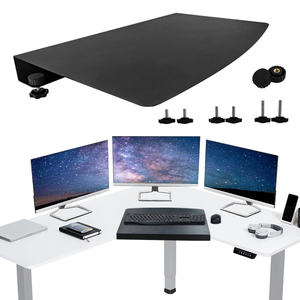 Plateau <span class=keywords><strong>d</strong></span>'extension de bureau en L JH-Mech, à fixer par pince, 17 pouces, connecteur de coin de bureau, plaque de fixation sous le bureau, étagère pour clavier - Product Image 3