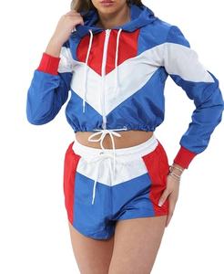 Ropa personalizada para hombre, conjunto corto y chaqueta de dos piezas con cremallera para mujer, conjunto corto de poliéster de talla grande a prueba de viento de 2 piezas - Product Image 1