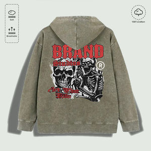 Sudadera con Capucha 100% Algodón Lavado, Diseño Gráfico de la Marca Studios Art, con Estampado de Calavera, Varios Colores - Product Image 4