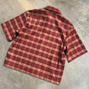 T-shirt décontracté à revers avec logo, en coton épais, coupe oversize à épaules tombantes, chemise à carreaux boutonnée de créateur pour homme - Product Image 2