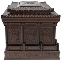 Caja Conmemorativa de Alta Calidad Fulugong, Exterior de Ébano, Interior de Madera de Alcanfor, Artículos Funerarios de Madera Maciza Real, Suministro al por Mayor