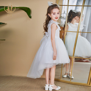 NIMBLE Verano 3-12 años Blanco Lentejuelas Flor Niñas Vestidos Niños <span class=keywords><strong>Ropa</strong></span> de fiesta de noche Vestido de bautizo de <span class=keywords><strong>primera</strong></span> comunión - Product Image 3