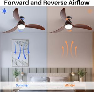 USA in Stock ventilatore da soffitto da esterno 52 pollici 3 lama in legno moderno Smart ventilatore da soffitto con luce a <span class=keywords><strong>LED</strong></span> e telecomando - Product Image 3