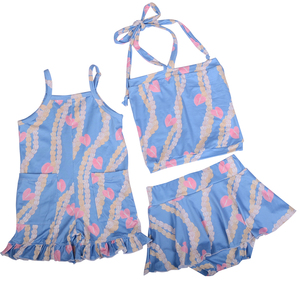 Mono ajustable personalizable para niñas pequeñas con bolsillos, estampado hawaiano, leotardo burbuja, sudadera, pelele de bebé para verano - Product Image 6