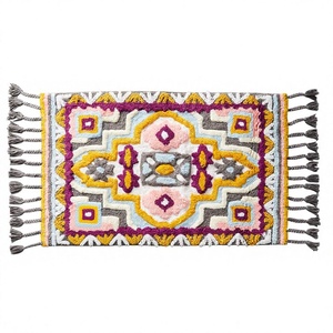 Tapis de bain modernes personnalisés vente en gros tapis de bain design à séchage rapide franges coton fait à la machine tufté couleur techniques modernes ITHL - Product Image 1