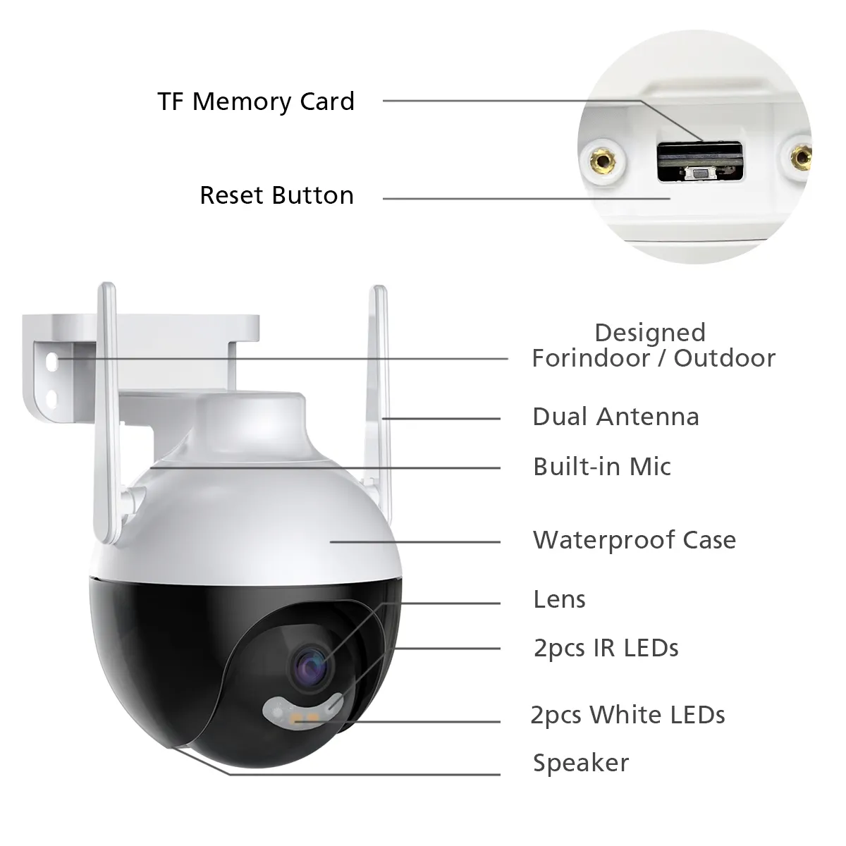 2,4G/5G Dual WLAN wasserdichte Smart Camera Originalhersteller Produkt 2MP kabellose WLAN-Kamera für Baby zuhause im Freien