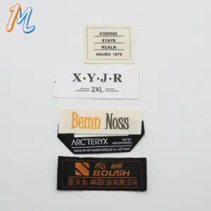 Custom Brand Logo Fabric Rubber Printing Satin Damask Labels Clothes Labels On Garment Sewing Label