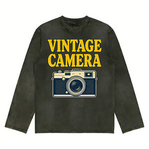 <span class=keywords><strong>T</strong></span>-shirt à manches longues vintage années 90 avec imprimé cassette, style rétro, haut décontracté surdimensionné pour hommes et femmes, mode, coupe ample, confortable - Product Image 2