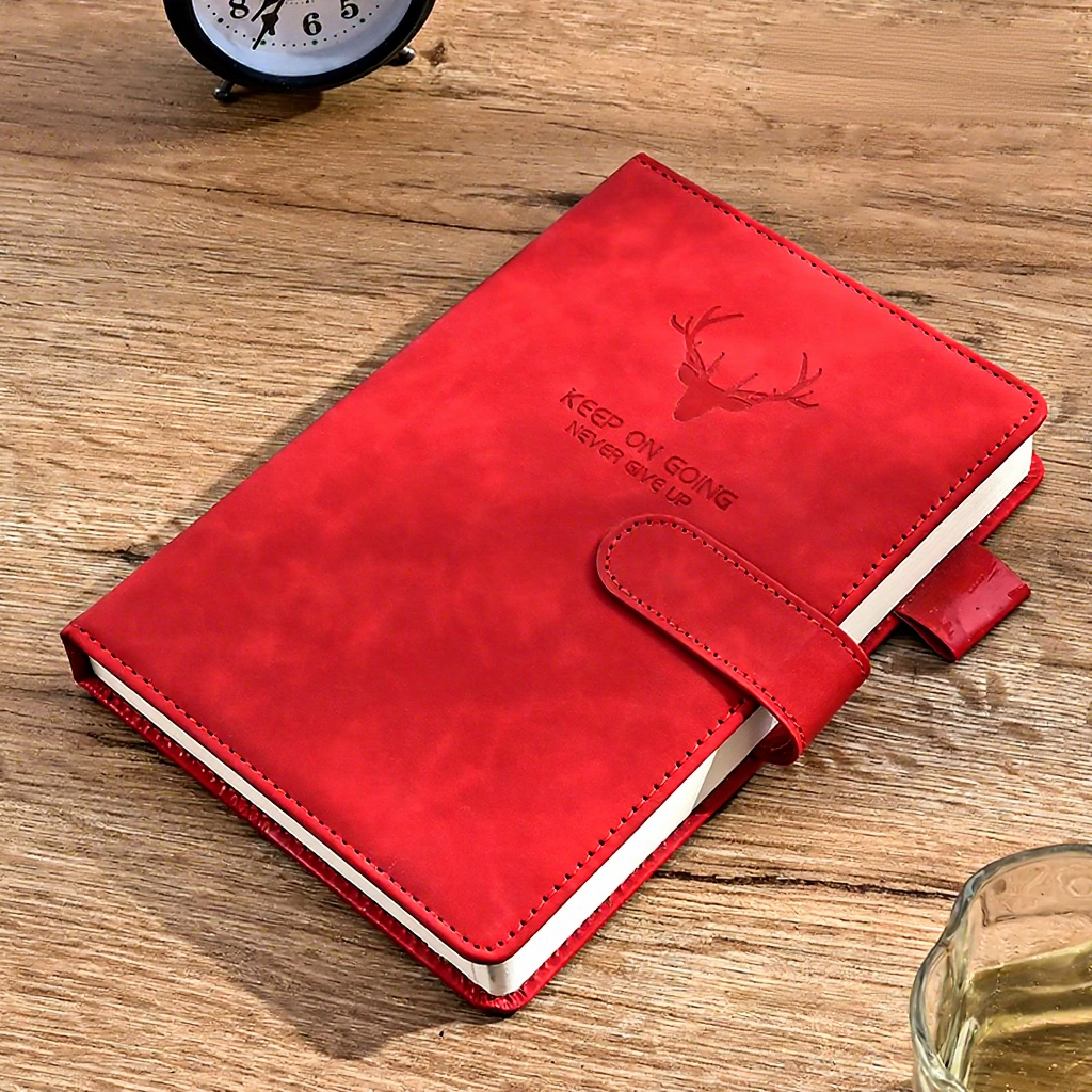 Red leather buckle-deer head-180 sheets 360 pages