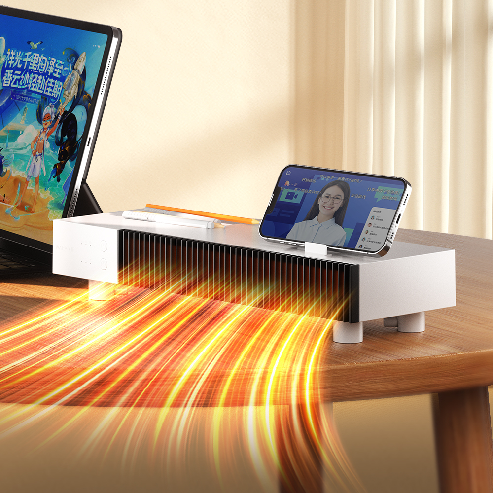 2026 Hot Portable Lightweight Desktop Efficient Fast Heating Heater New PTC Heating Element Timer Setting 300W Heater Fan Indoor