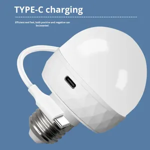 Ampoule <span class=keywords><strong>LED</strong></span> intelligente <span class=keywords><strong>rechargeable</strong></span> avec télécommande, luminosité et température de couleur réglables, culot E27 pour éclairage portable - Product Image 4