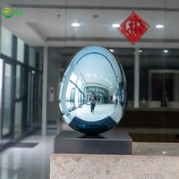 Vente en gros usine Artisanat métallique personnalisé Polissage Acier inoxydable 304/316 Argent Sculpture d'art décorative pour la maison Œuf/Boule