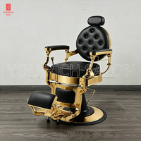 Fauteuil de Barbier de Luxe pour Salon - Fauteuil de Coiffure Inclinable en Cuir Synthétique avec Rotation à 360 Degrés et Pompe Hydraulique Robuste