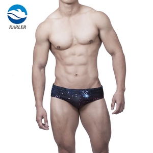 Montato Slip Sexy di Nuotata Nero Pixel Mosaico Piazza di Stampa Pantaloncini Da Bagno <span class=keywords><strong>Uomo</strong></span> Swim Brief Costume Da Bagno - Product Image 5