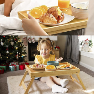 Hình chữ nhật tre giường Khay bảng với có thể gập lại chân cho Sofa giường & phòng khách sử dụng máy tính xách tay Snack & đồ uống khay - Product Image 5