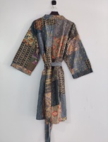 Veste Kantha en coton et soie faite à la main pour femmes, légère, style boho, tenue naturelle, écologique, décontractée