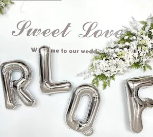 Letter Balloons 32 inch Extra Large Foil Helium Mylar Aluminum Alphabet Balloon for Birthday Party theme Decorations Silver HAPY
