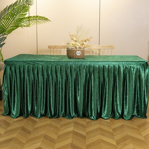 Nappe en velours plissée de qualité commerciale, jupe de table plissée, tissu lavable pour l'hôtellerie de luxe et la restauration - Product Image 1