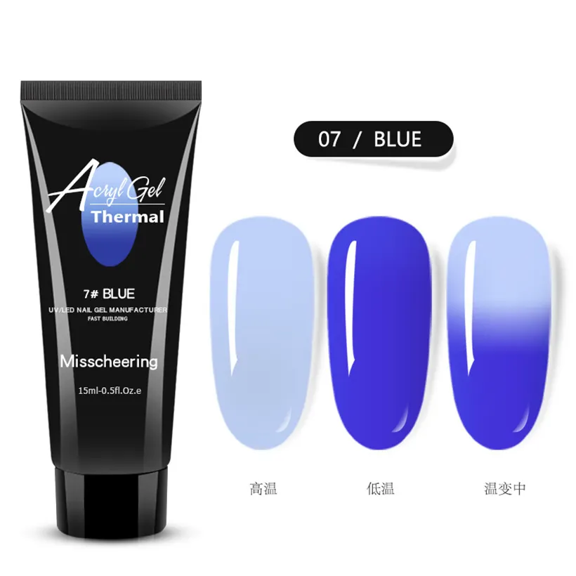 Professional OEM Uv Nail Fast Extension temperatura cambia colore Gel acrilico colore BuilderGel e Poly gel