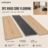 MORLENX Moderner Wasserfester Kratzfester Pflegeleichter Klick-Verschluss-System SPC-Bodenbelag für Schlafzimmer Wohnzimmer Einkaufszentrum