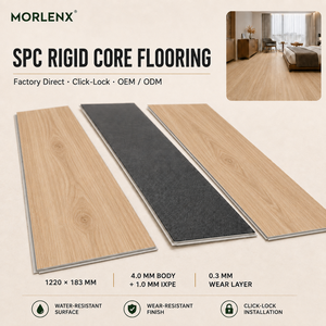 Plancher en <span class=keywords><strong>vinyle</strong></span> rigide SPC MORLENX 1220x183mm en chêne naturel, imperméable, anti-rayures, design moderne pour usage intérieur - Product Image 5