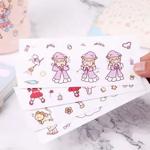 Waterproof Cute Cartoon Self Adhesive Kiss Cut Sticker Sheet Custom Design Printing Kiss Cut Sticker Sheets