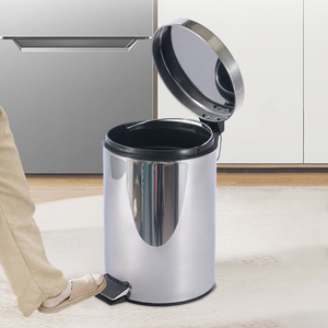 Hot Bán Bước Đạp 3 Lít Phòng Tắm Chất Thải Bin Vòng Thép Không Gỉ Thùng Rác Bin Thùng Rác Cho Nhà Vệ Sinh Với Bìa - Product Image 3