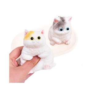 Petit chat de simulation à presser, jouet musical anti-stress, animal bionique en peluche super doux et mignon, jouet créatif pour enfants et adolescents - Product Image 2