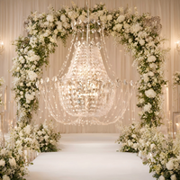 Plafonnier LED personnalisé de luxe élégant en cristal à lumière chaude pour la décoration de mariages, fêtes, hôtels, banquets, maisons, restaurants et salles événementielles