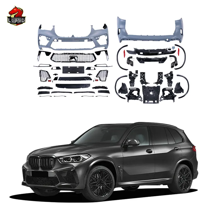 X5M Body kit for BMW X5 G05 2019-2021 upgrade to X5M model bodykit include Front and Rear car bumper side skirts