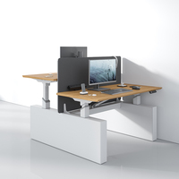Mobilier de bureau moderne Bureau électrique réglable en bois à double moteur Bureau électrique à hauteur réglable Bureau assis et debout
