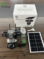 Cámara PTZ Hienergy Group V380 de 9MP con 3 Lentes, Solar, Inalámbrica, WiFi, Audio Bidireccional, Seguimiento Automático, Tarjeta SIM 4G, IP66 Impermeable, CCTV