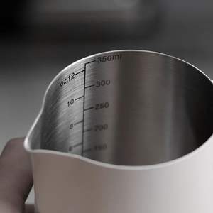 बरिस्ता लट्टे आर्ट के लिए थोक कस्टम स्टेनलेस स्टील कॉफी मिल्क जग मिनी छोटा आधुनिक धातु स्टीम एस्प्रेसो फ्रॉथिंग पिचर - Product Image 2