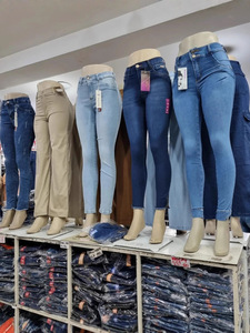Jeans <span class=keywords><strong>Cargo</strong></span> da <span class=keywords><strong>Donna</strong></span> a Vita Alta Traspiranti, Strappati, a Gamba Larga, Estivi, in Denim, Stile Casual Quotidiano e Streetwear - Product Image 4