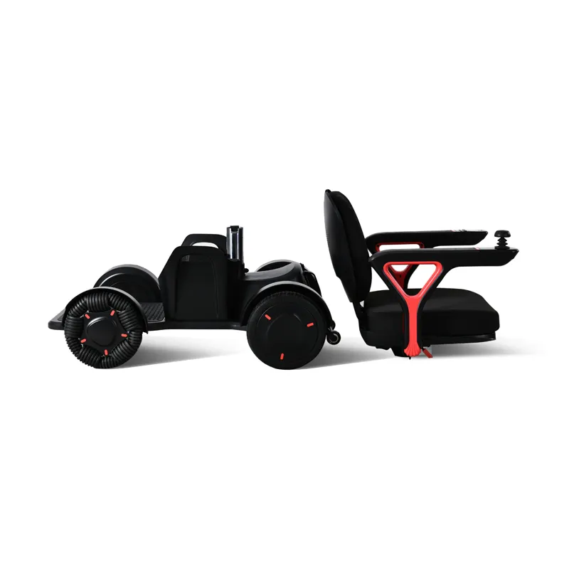omni directional mecanum front wheel consist of several small tires flexible motorized wheelchair mobility scooter- Beiz-03