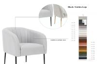 Chaise CARLFORD à Pieds Dorés, Fauteuils en Velours pour Salon, Chaise de Chambre à Tissu, Chaise de Loisirs, Fauteuil d'Appoint en Gros
