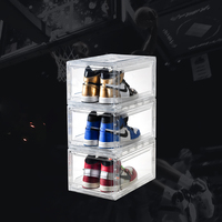 Hoomesweet — boîte de rangement de chaussures, en plastique, à ouverture sur le côté magnétique, transparent et pliable, pour organisateur de basket-ball, Air jordan, à la mode