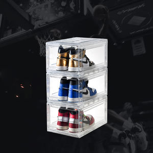 Hoomesweet — boîte de rangement de chaussures, en plastique, à ouverture sur le côté magnétique, transparent et pliable, pour organisateur de basket-ball, Air jordan, à la mode - Product Image 6