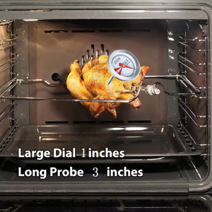 SHENWei เครื่องวัดอุณหภูมิสเต็กแบบหมุนด้วยไฟฟ้า, SWT-002D สแตนเลสขนาดเล็กกันน้ำพร้อมหัววัดสำหรับการทำบาร์บีคิวกลางแจ้งห้องครัว - Product Image 1