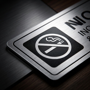 Individuell Graviertes Nichtraucher-Schild Vaping & <span class=keywords><strong>E</strong></span>-Zigaretten Warnschild Metallplakette für Innen- & Außenbereich - Product Image 3