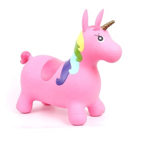 Jouets éducatifs Cheval à bascule <span class=keywords><strong>gonflable</strong></span> d'intérieur Licorne musicale en PVC écologique et sûr pour enfants à utiliser en extérieur - Product Image 2