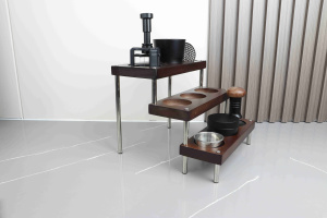 Rak Penyimpanan Peralatan Kopi Minimalis 3 Tingkat dari Kayu, Rak <span class=keywords><strong>Display</strong></span> Peralatan Barista untuk Rumah & Konter Kafe - Product Image 6
