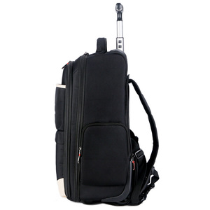 Double Shoulder Trolly Roller Bag Backpack Business Spinner <b>Suitcase</b> Luggage Travel Bag Letter Pattern Zipper <b>Trolley</b> Bag - Product Image 3