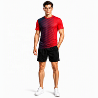 T-shirt à manches courtes pour homme avec impression graphique personnalisée en sublimation, impression 3D sur toute la surface, pour la salle de sport