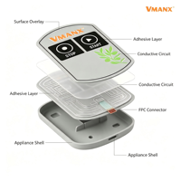 VMANX Clavier tactile à membrane en silicone personnalisé, bouton marche/arrêt, panneau de commande pour blender, presse-agrumes, petit électroménager