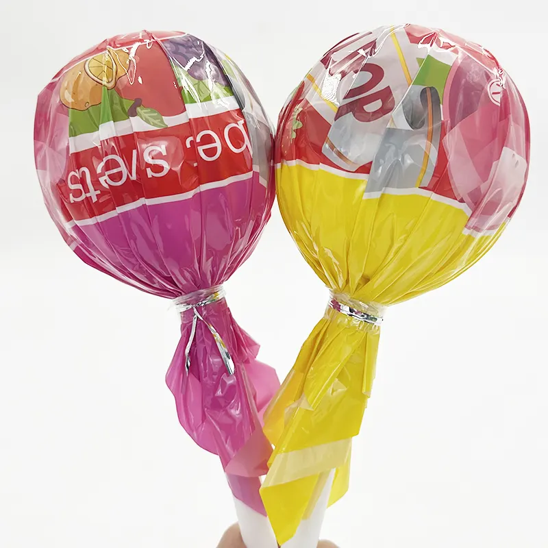 Piruleta Jumbo de bola grande de plástico personalizada en el interior, piruleta pequeña, juguetes de dulces, juguetes de cápsula para niños, piruleta, dulces
