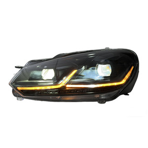 Conjunto de Faros Delanteros SJC para Volkswagen <span class=keywords><strong>Golf</strong></span> 6 <span class=keywords><strong>MK6</strong></span> 2010-2014, Faros LED Modificados, Luces Diurnas Delanteras Mejoradas - Product Image 6